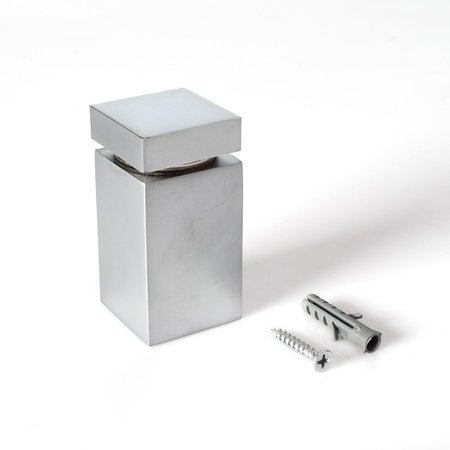 OUTWATER Square Standoff, 1-1/4 in Sq Sz, Square Shape, Steel Chrome 3P1.56.00904